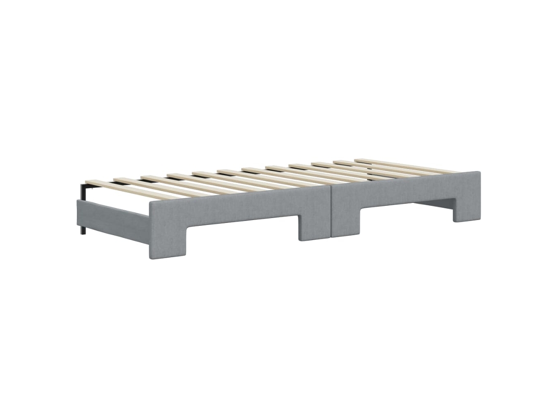 VidaXL Sofá cama nido con cajones tela gris claro 100x200 cm