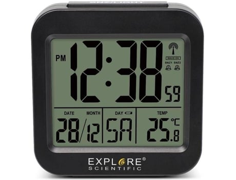 Despertador Digital Viaje y mesa explore scientific controlado por radio indicación la temperatura interior rc alarm