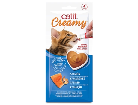 Snack Líquido de Salmón y Camarón para Gatos CATIT Creamy (Cantidad: 50 X 10 g)