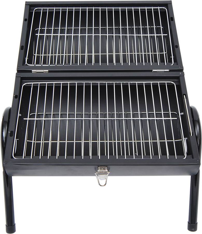 Barbacoa OUTSUNNY Portátil (Negro - 42x26x42cm)