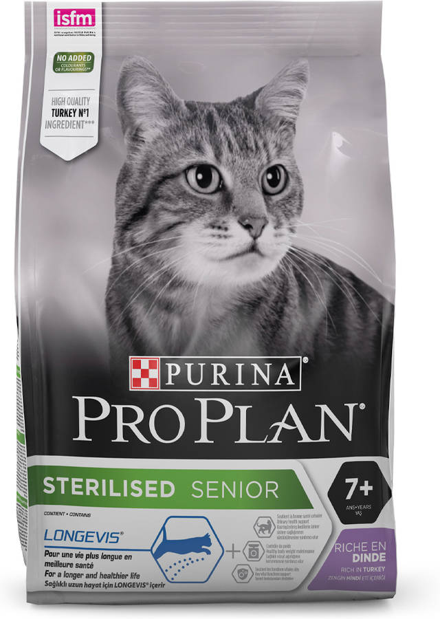 Pienso para Gatos PURINA Pro Plan Longevis (3Kg - Seco - Adulto - Castrados - Sabor: Pavo y Arroz)