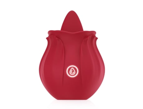 Vibrador para lamer la lengua resistente al agua multifrecuencia Rose para mujeres (rojo) VEANXIN