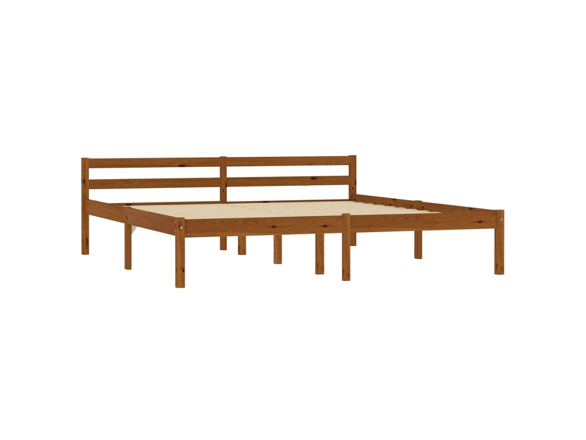 Maison Exclusive Estructura de cama madera maciza de pino marrón miel  160x200 cm