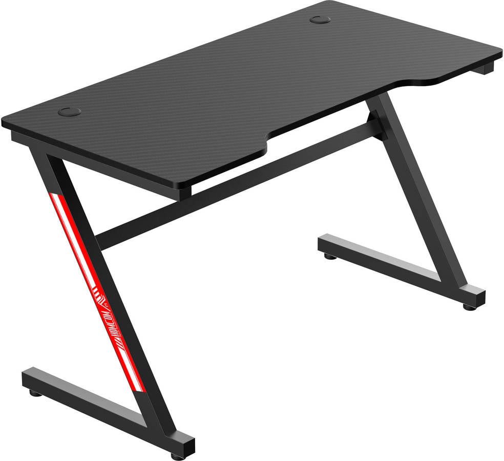 Mesa Gaming 120x60x73 cm escritorio para computadora pc con patas ajustables encimera efecto fibra de carbono y orificio pasacables homcom carga 150kg metal mdf negro 120x60x73cm 836446bk 120 60 73