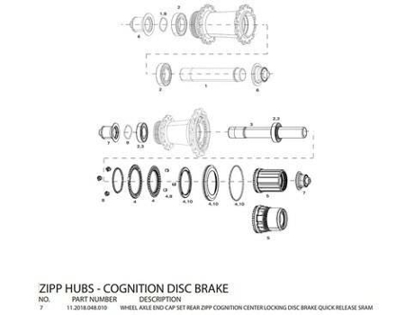 Extremos del Eje de La Rueda Trasera ZIPP Cognition Db SRAM