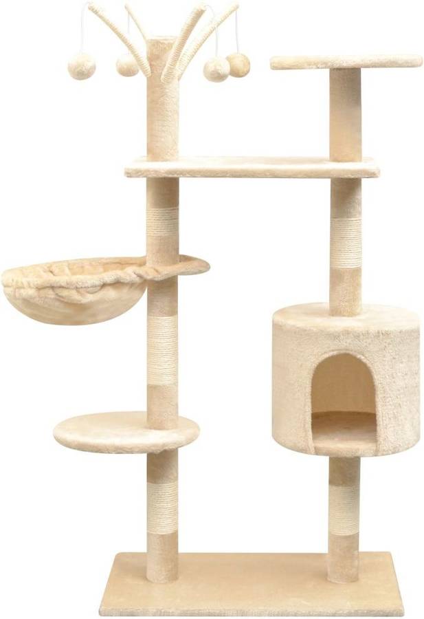 Rascador para Gato VIDAXL Árbol Con postes sisal Beige (125 cm)