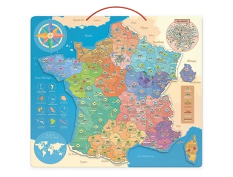 Jogo de Mesa VILAC Magnetic Map Of France (4 Anos)