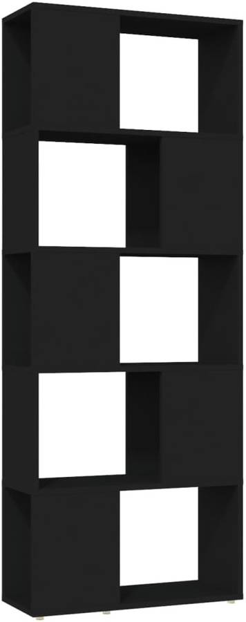 Estantería Divisor De espacios aglomerado negro 60x24x155 cm vidaxl