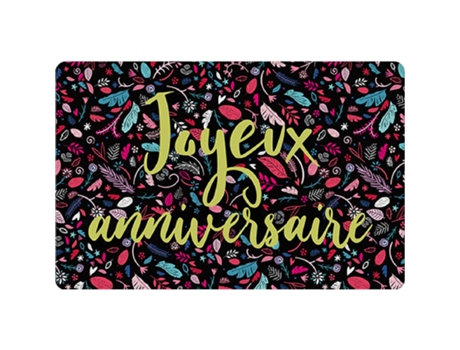 Tarjeta doble KIUB Des Plumes Et Des Fleurs Joyeux Anniversaire