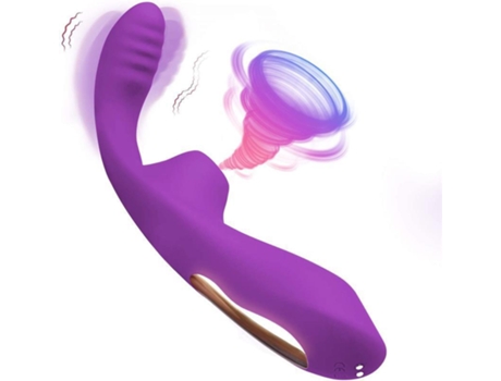 Vibrador de masaje de succión de silicona 2 en 1 para mujer (púrpura) VEANXIN