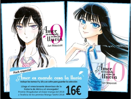 Pack Amor Cuando cesa la lluvia vol. 9 10 libro al de yun mayuzuki español