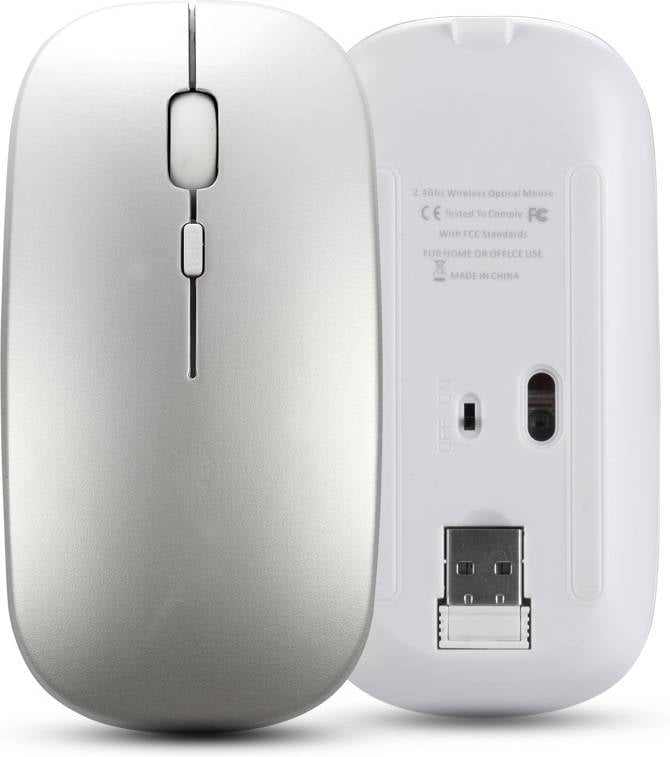 Ratón HXSJ Bluetooth 2.4G Dual-Mode (Inalámbrico - Plata)