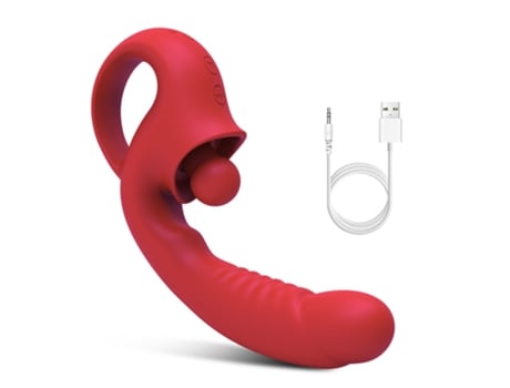 Vibrador de masaje telescópico de 10 frecuencias para mujeres (rojo) VEANXIN