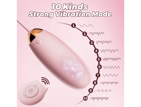 Mini vibrador de control remoto con 10 modos de vibración (rosa) VEANXIN