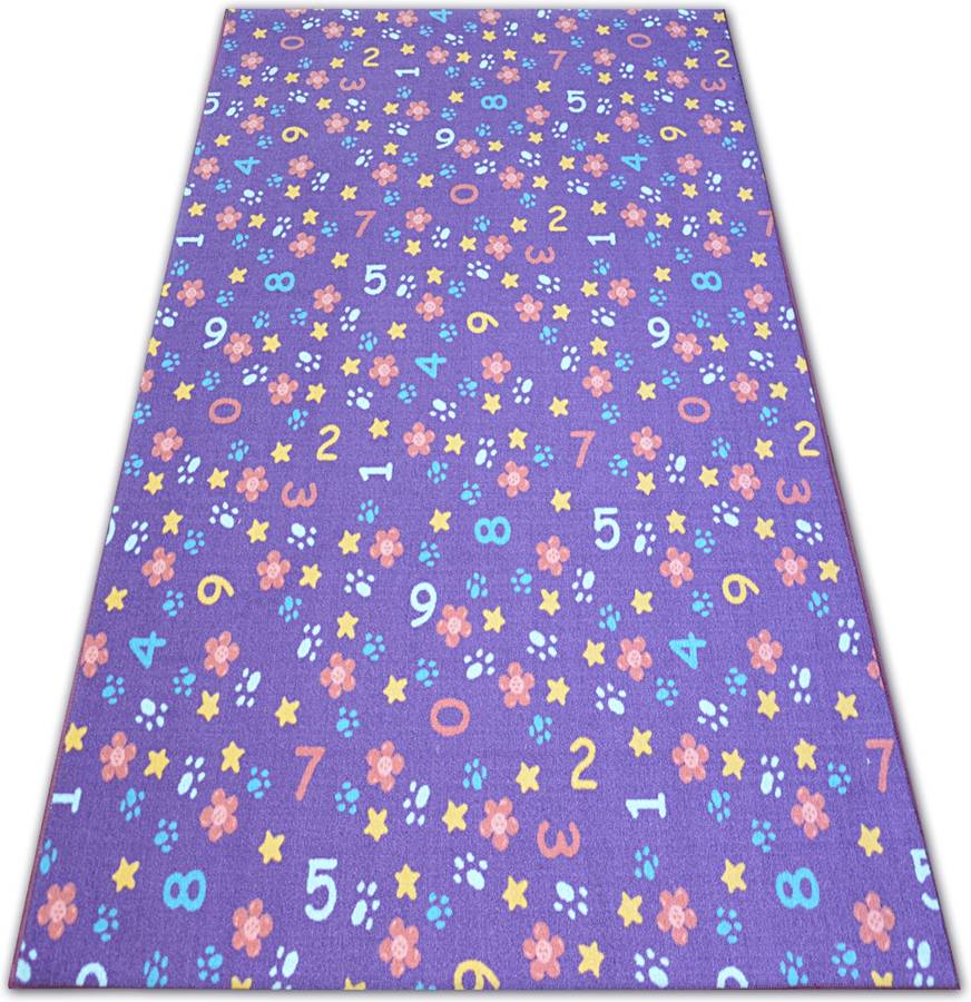 Alfombra DYWANY LUSZCZOW Numbers (Morado - 100 x 300 cm - Poliamida)