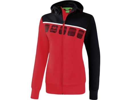 Chaqueta Entrenamiento con Capucha Mujer ERIMA (Rojo, Negro y Blanco - 46)