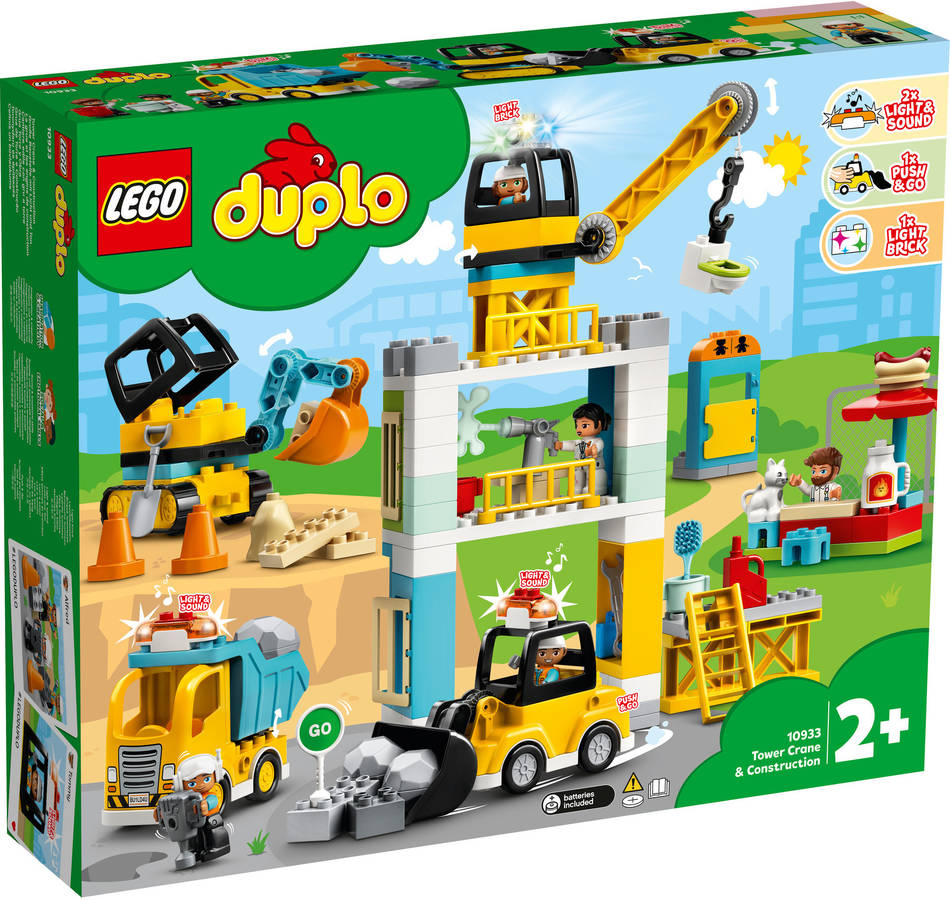 LEGO Duplo: Grúa Torre Y De Construcción (Edad Mínima: ‍2 - 123 Piezas)