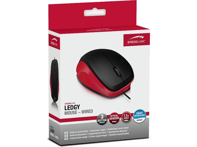 Ratón Gaming SPEEDLINK Ledgy (Óptico - 900 dpi - Negro)