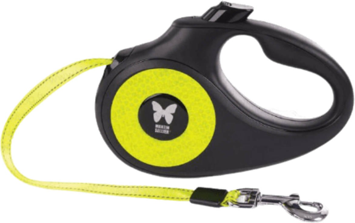 Correa para Perros MARTIN SELLIER Extensible Fluo (Amarillo - M - Fita - Porte Medio)