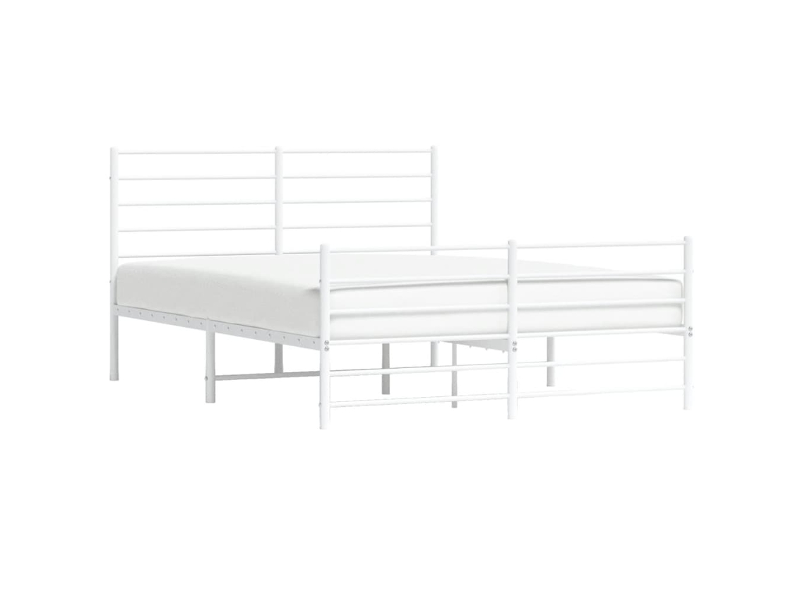 Estructura cama metal con cabecero y estribo blanco 120x200 cm