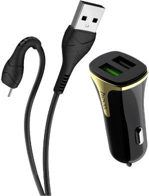 Adaptador de Encendedor HOCO Z31 (MicroUSB - Amarillo)