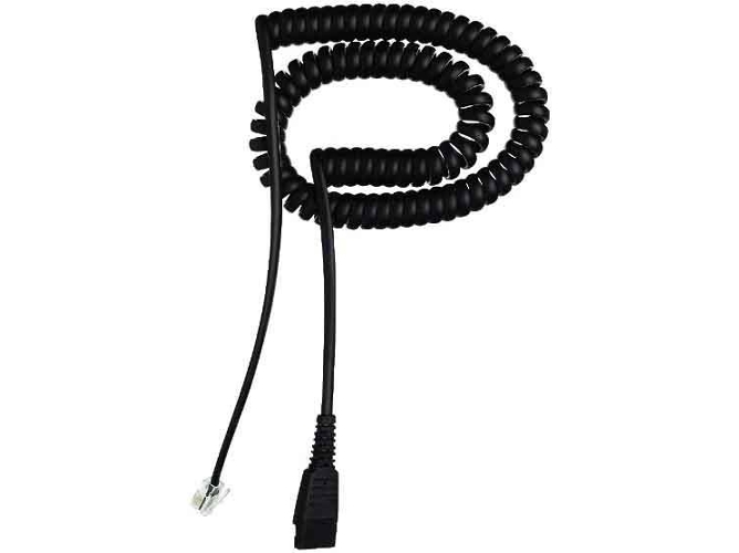 Adaptador de interfaz JABRA QD cord y coiled y mod plug RJ9 Negro