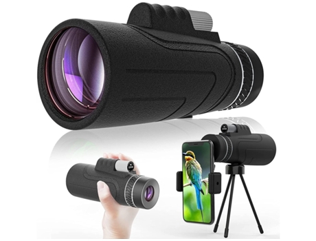 Monocular HD 40X60, a Prueba de Agua y de Golpes, Ideal para Senderismo y Paseos Turísticos - Negro