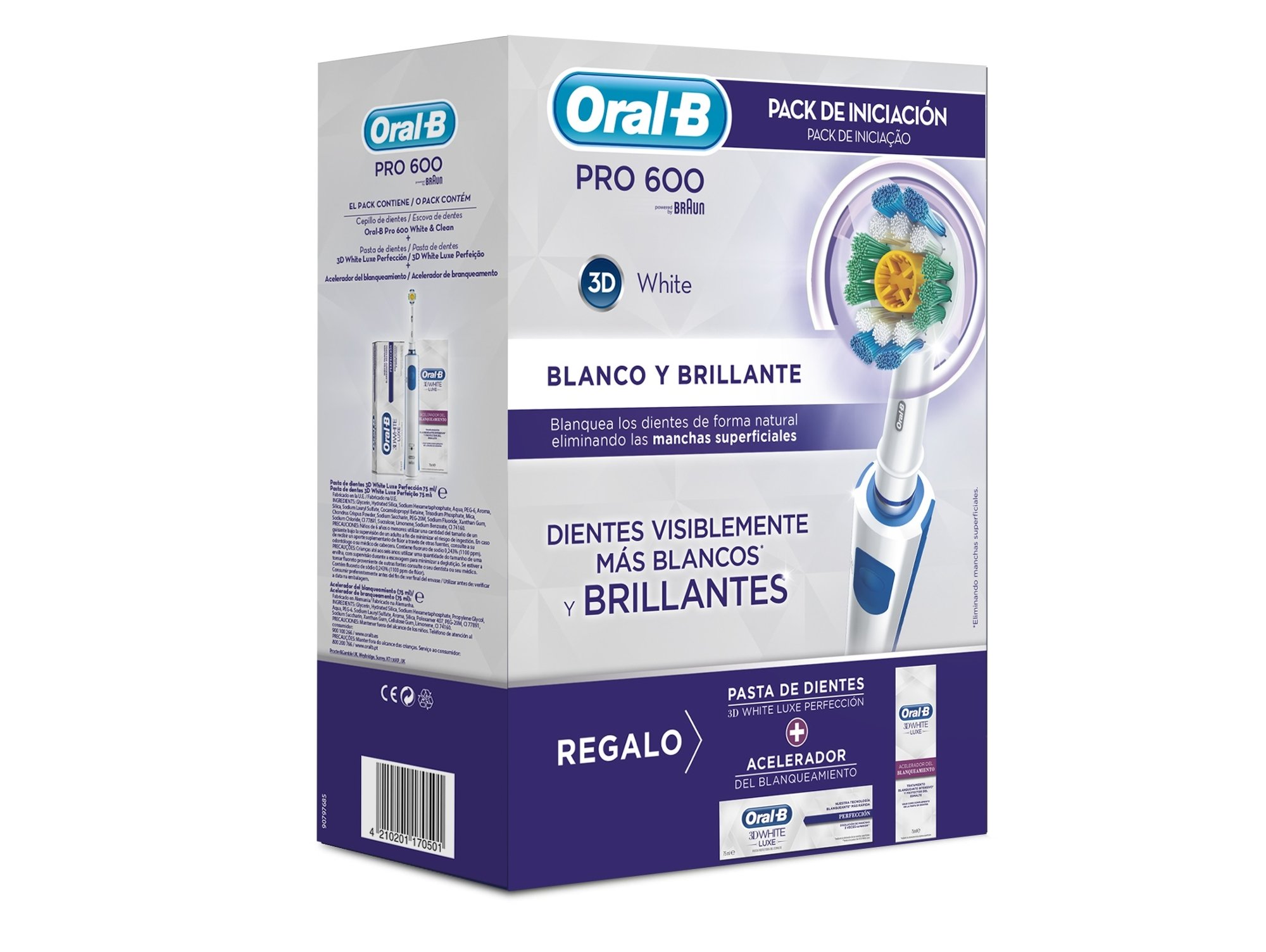 Cepillo de Dientes Eléctrico Oral-B Pack WOW 2018 3DW Blanco y Azul (20.000 rpm)