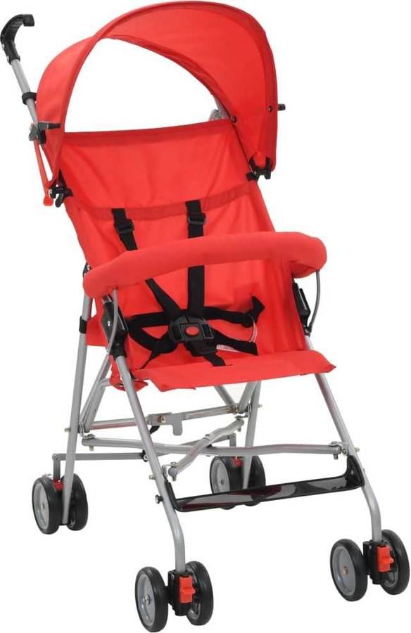 Carrito de Bebé Individual VIDAXL Plegable Rojo