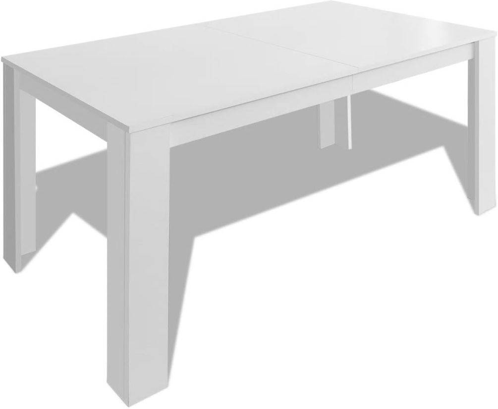 Vidaxl Mesa De comedor o cocina rectangular madera aglomerada blanca 140 80 75 140x80x75