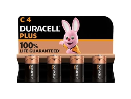 Baterías Alcalinas DURACELL Plus C 1,5 V Lr14 Mn1400 Paquete con 4