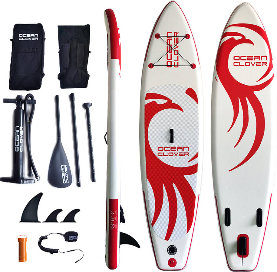 Stand Up Paddle ocean set clover lagos tabla de surf 320 x 76 15 cm sup hinchable para adultos capacidad carga 150 kg soporte board isup con bomba aire