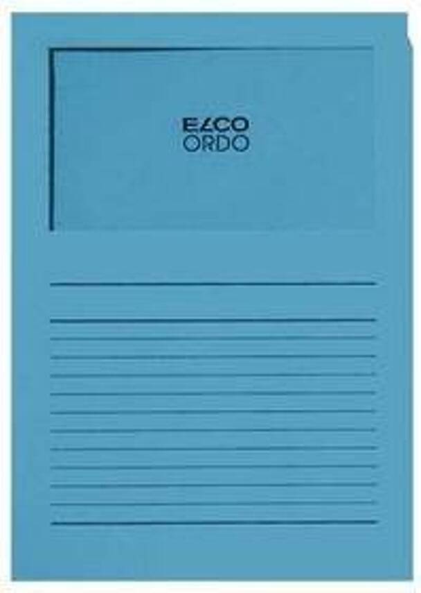 Ordoclassico Subcarpetas De papel con ventana azul brillante caja 100 carpeta elco classico a4 31x31cm