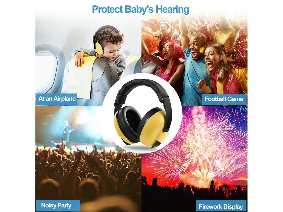 Auriculares Cancelación de ruido para bebés Ear Cuff amarillo para bebés  Cancelación de ruido para niños pequeños