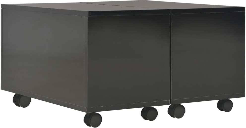 Mesa de Centro VIDAXL Negro (60 x 60 x 35 cm - Madera Aglomerada)