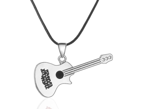 Collar de guitarra de moda colgante de 24 pulgadas Música de acero inoxidable de acero inoxidable