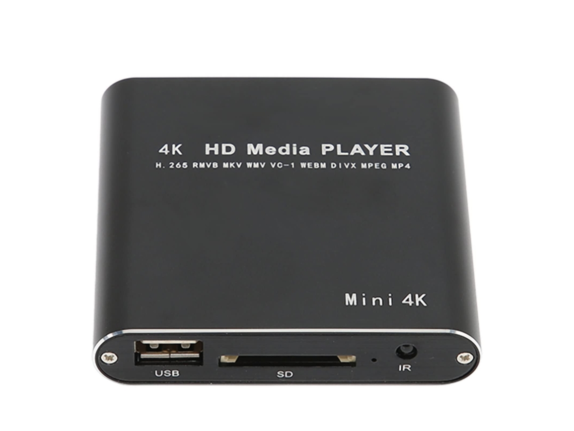 Reproductor multimedia HDMI, mini 1080p Full HD Ultra HDMI MP4 reproductor  MP4 para MKV/RM/ MP4/AVI, etc., unidad flash USB HDD/HDD y tarjeta SD