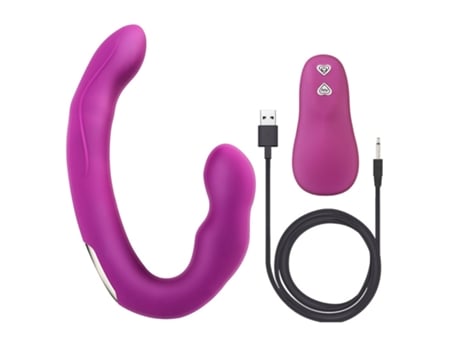 Vibrador de masaje de silicona portátil con control remoto inalámbrico con 10 modos (púrpura) VEANXIN