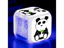 XGF Vorallme panda panda despertador LED colorido colorido cambiando reloj cuadrado estudiante regalo creativo de despertador 8