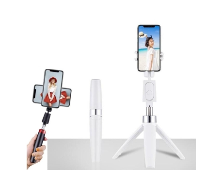 Selfie Stick SLOWMOOSE Inalámbrico Y11 Bluetooth Control Remoto Blanco