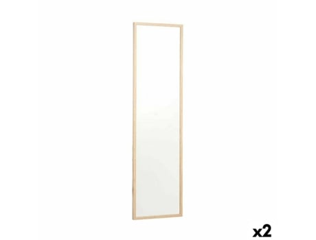 Espejo de pared 30 x 120 cm Marrón Madera MDF (2 Unidades)