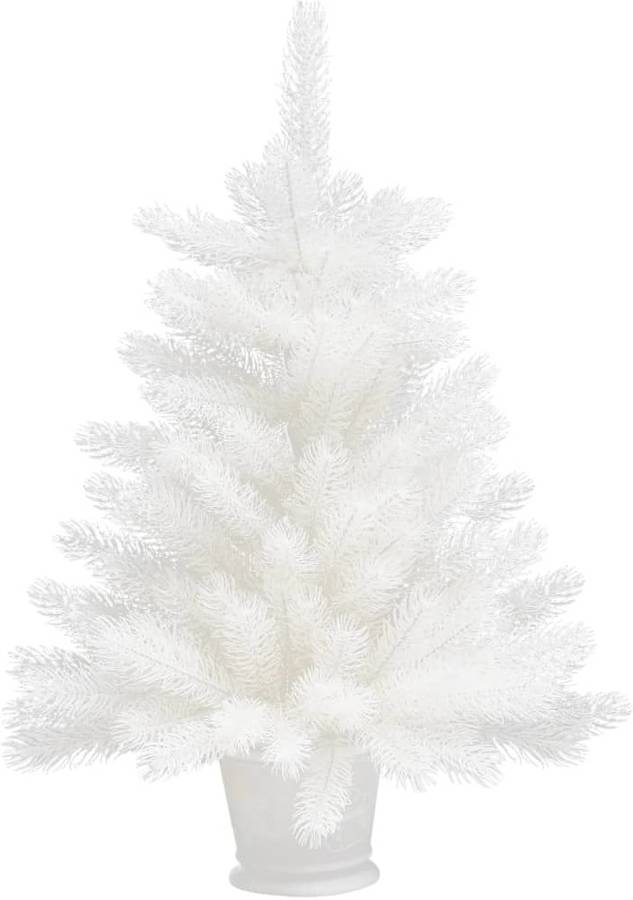 Árbol de Navidad VIDAXL con Luces LED y Bolas (Blanco - 35x65 cm)