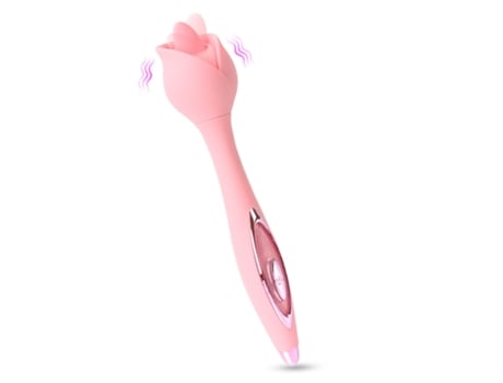 Vibrador de masaje para lamer la lengua de silicona de 12 frecuencias para mujeres (rosa) VEANXIN