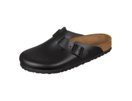 Sandalias Boston Leder BIRKENSTOCK Hombre (Negro - Cuero Natural -40)