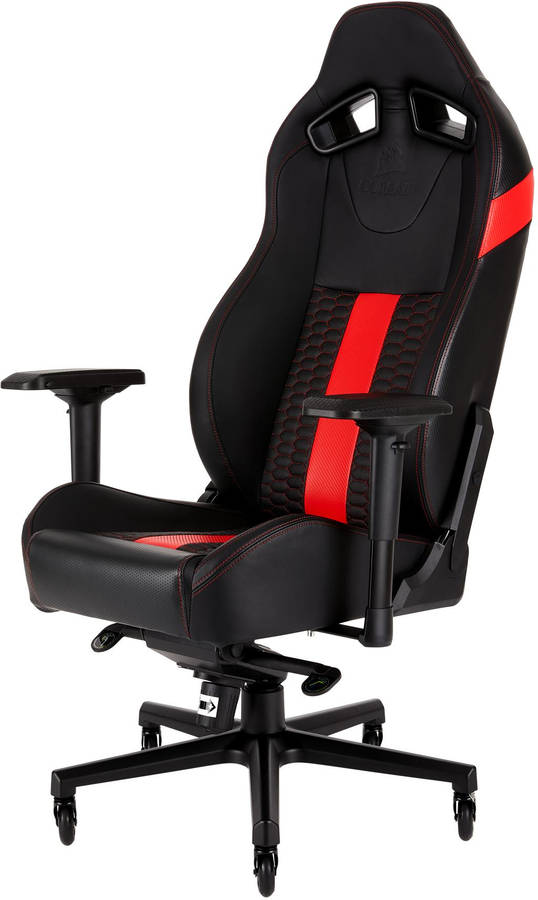 Silla Gaming CORSAIR T2 Road Warrior (Elevador a Gas Clase 4 - Rojo)