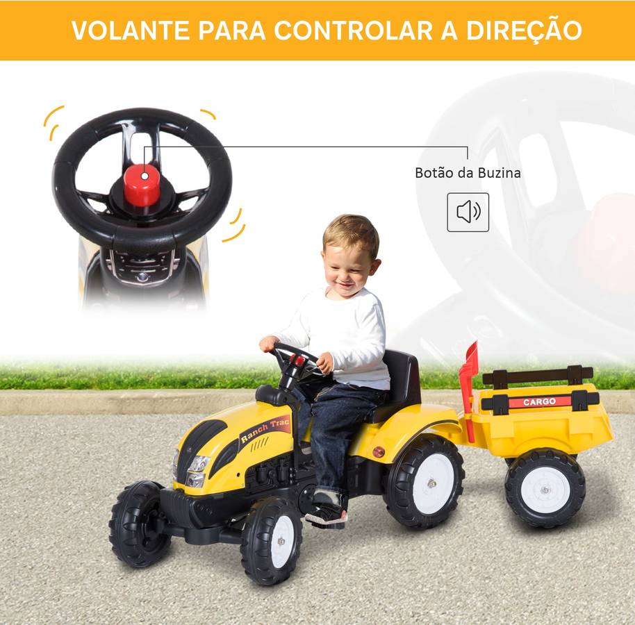 Tractor HOMCOM de Pedales (Edad Minima: 3 - 123x42x51)