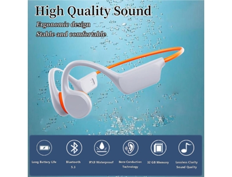 Auriculares conducción ósea natación, Auriculares inalámbricos Bluetooth  5.2，impermeabilidad IPX8 y memoria 32G , reproductor MP3 para natación bajo