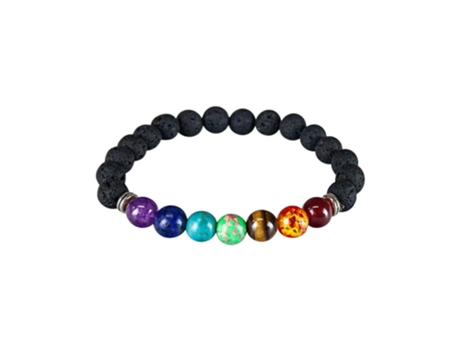 Pulsera De Chakras Con Detalles De Plata