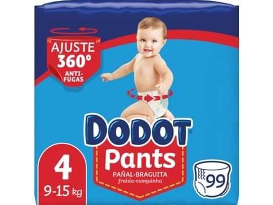 Pañales Calzoncillos DODOT Pants (T4 - 9kg a 15kg - 99 Unidades - Pack 3x33  Unidades)
