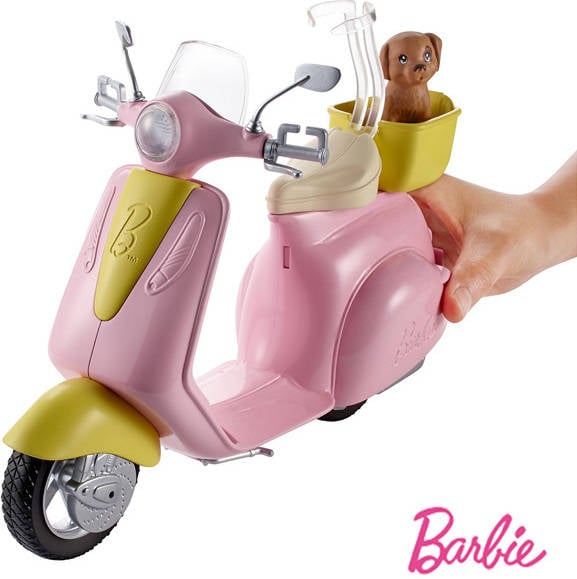 Barbie Accesorios Moto de regalo para niñas y 39 años mattel frp56 muñeca scooter edad 3